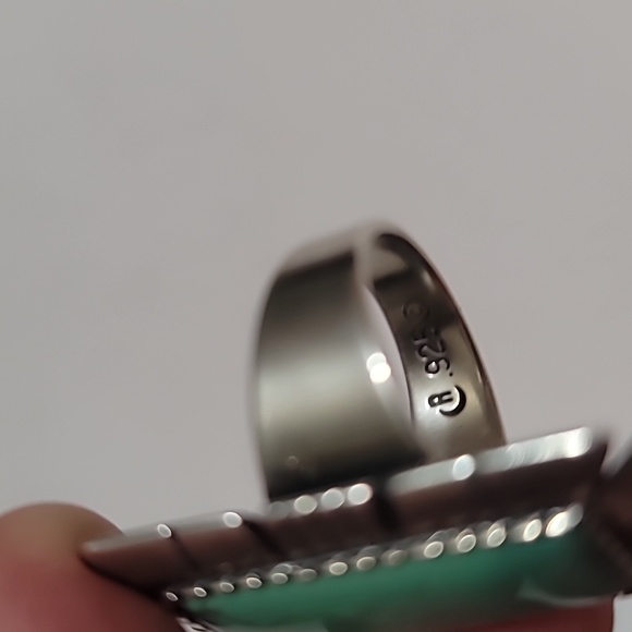 Carolyn Pollack Relios Turquoise Sterling Silver Ring sz8 - Picture 8 of 11